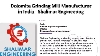 Dolomite Grinding Mill Manufacturer in India - Shalimar Engineering