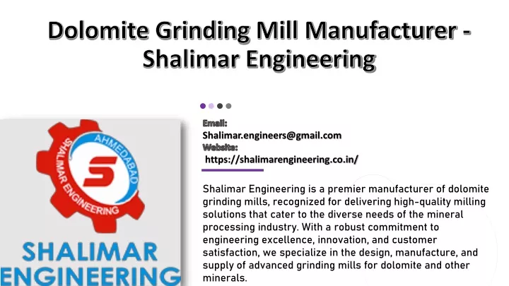 dolomite grinding mill manufacturer shalimar engineering