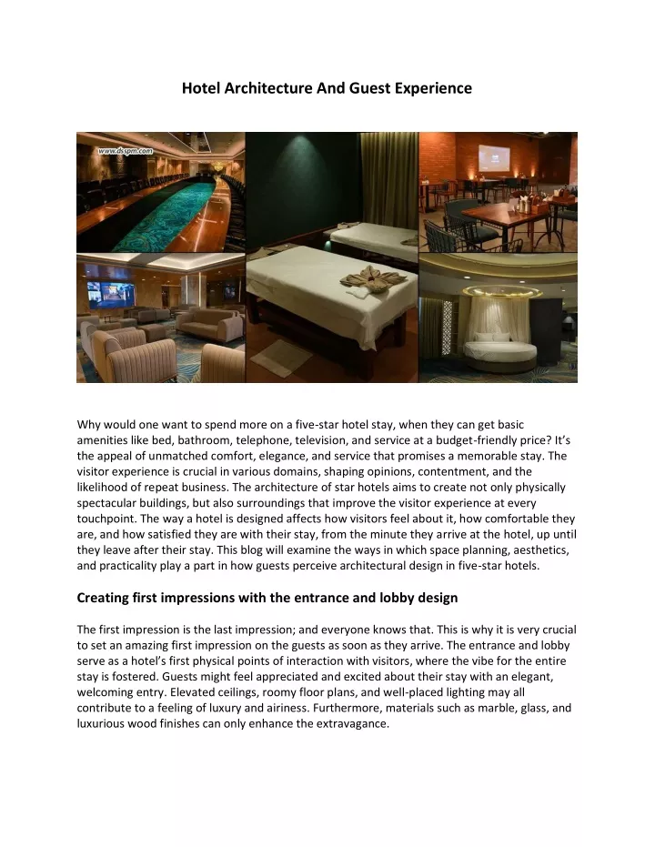 hotel architecture and guest experience