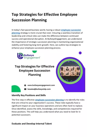 Top Strategies for Effective Employee Succession Planning