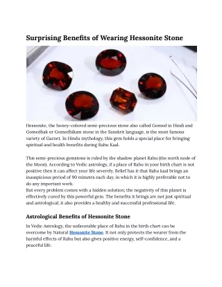 Surprising Benefits of Wearing Hessonite Stone