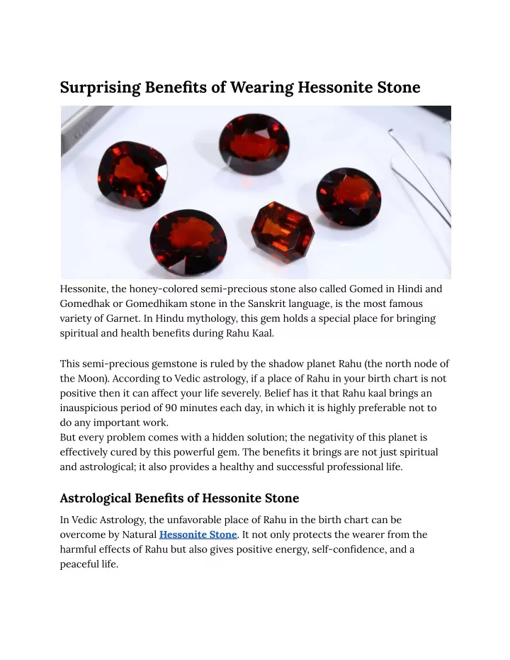 surprising benefits of wearing hessonite stone