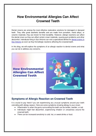 How Environmental Allergies Can Affect Crowned Teeth