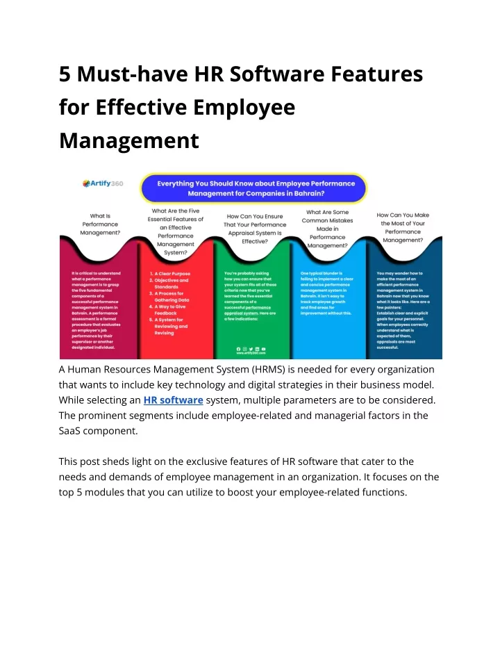 5 must have hr software features for effective