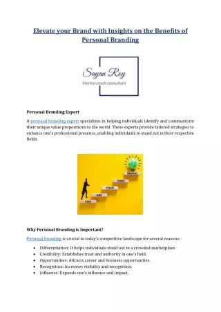 Elevate your Brand with Insights on the Benefits of Personal Branding