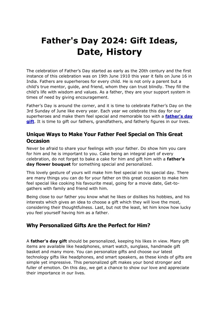 father s day 2024 gift ideas date history