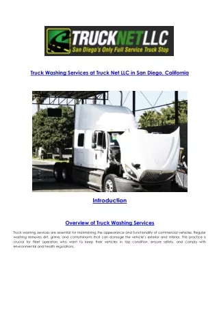 Truck washing services at TrucknetLLC in San Diego California