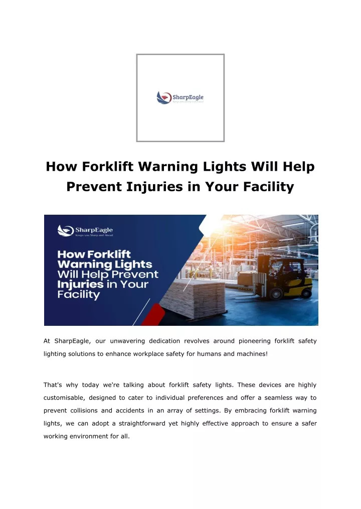 how forklift warning lights will help prevent