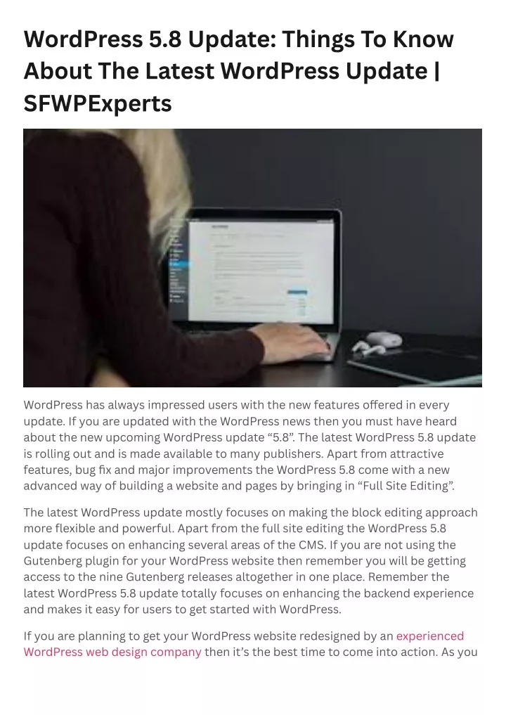 wordpress 5 8 update things to know about