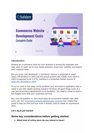 eCommerce website cost