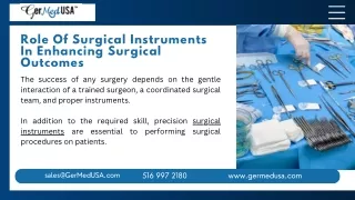 Role Of Surgical Instruments In Enhancing Surgical Outcomes