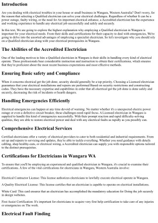 Major Explanations to Hire a Licensed Electrician in Wangara Western Australia