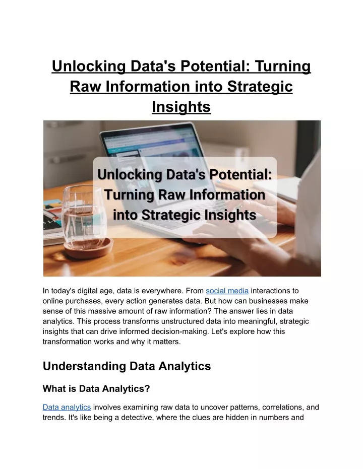 unlocking data s potential turning