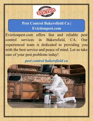 Pest Control Bakersfield Ca  Evictionpest.com