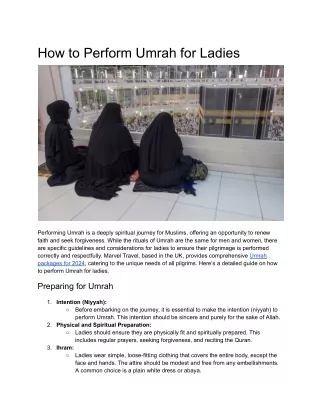 How to Perform Umrah for Ladies