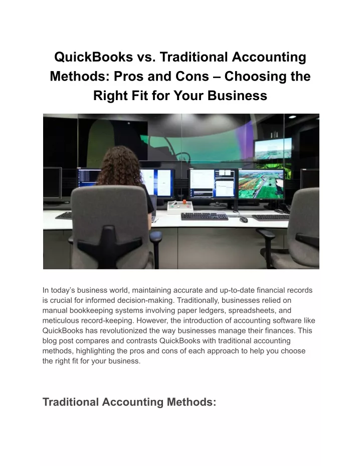 quickbooks vs traditional accounting methods pros