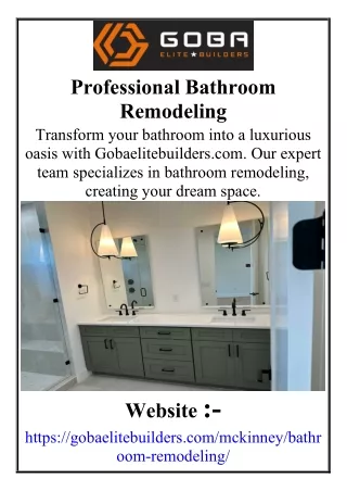 Professional Bathroom Remodeling