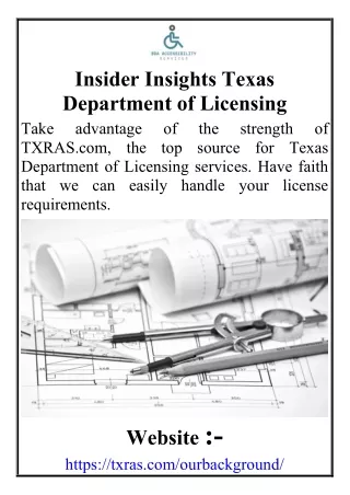 Insider Insights Texas Department of Licensing