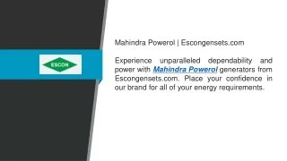 Mahindra Powerol   Escongensets.com