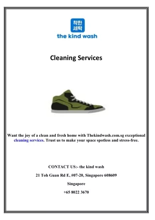 Cleaning Services | Thekindwash.com.sg