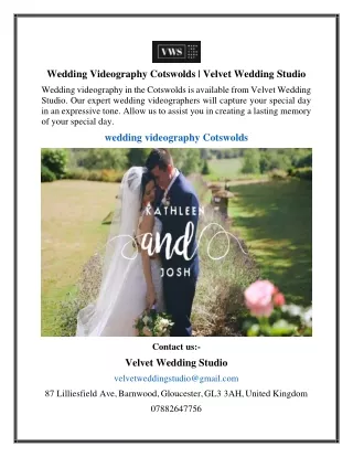 Wedding Videography Cotswolds  Velvet Wedding Studio