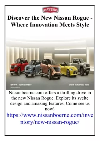 Discover the New Nissan Rogue - Where Innovation Meets Style