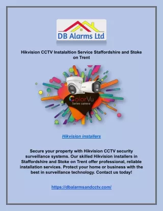 Hikvision CCTV Instalaltion Service Staffordshire and Stoke on Trent