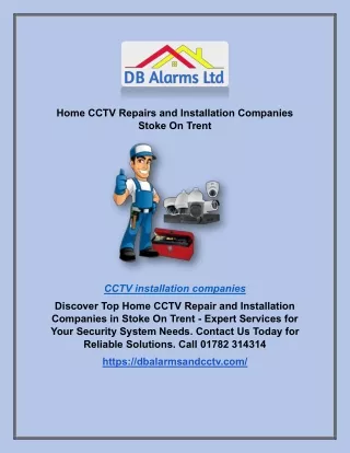 Home CCTV Repairs and Installation Companies Stoke On Trent