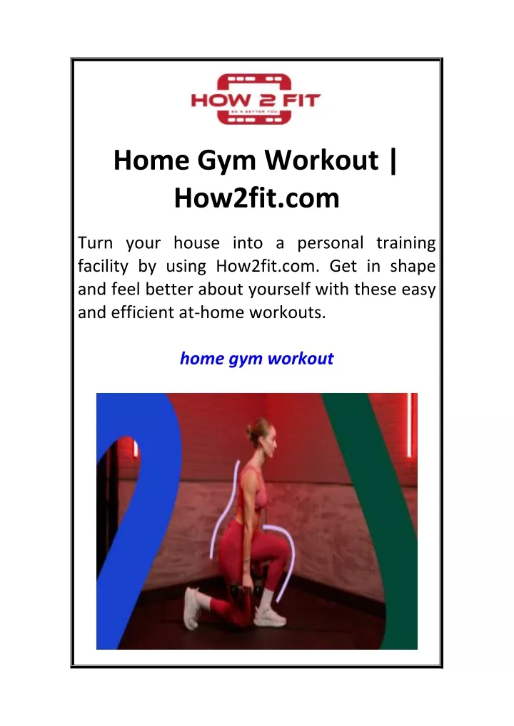 home gym workout how2fit com