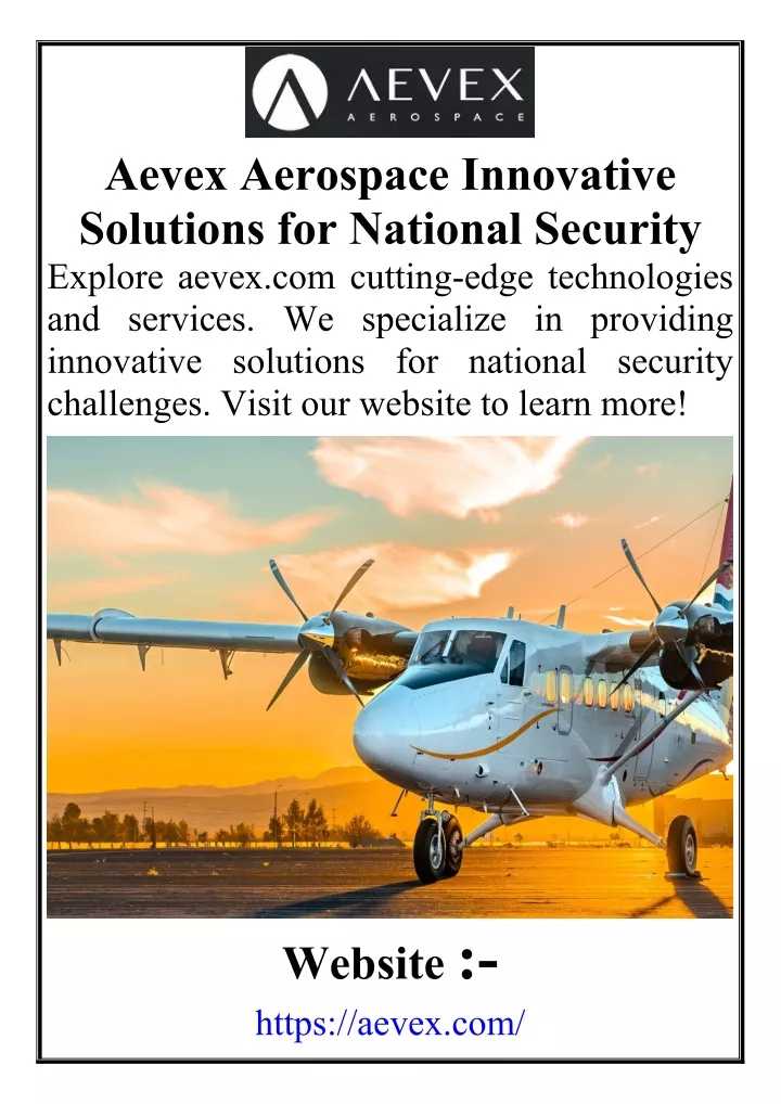 aevex aerospace innovative solutions for national