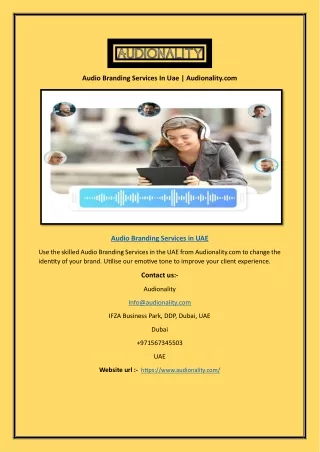 audio branding services in uae audionality com