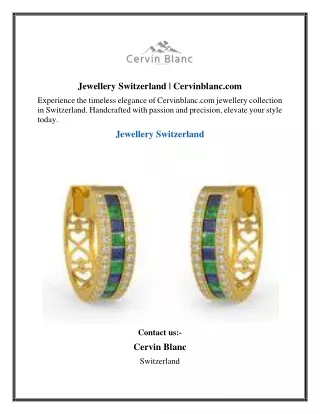 Jewellery Switzerland | Cervinblanc.com