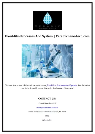 fixed film processes and system ceramicnano tech