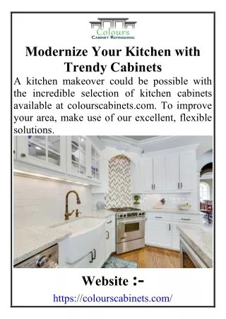 Modernize Your Kitchen with Trendy Cabinets