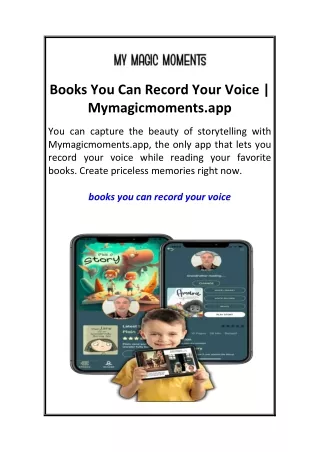 Books You Can Record Your Voice  Mymagicmoments.app