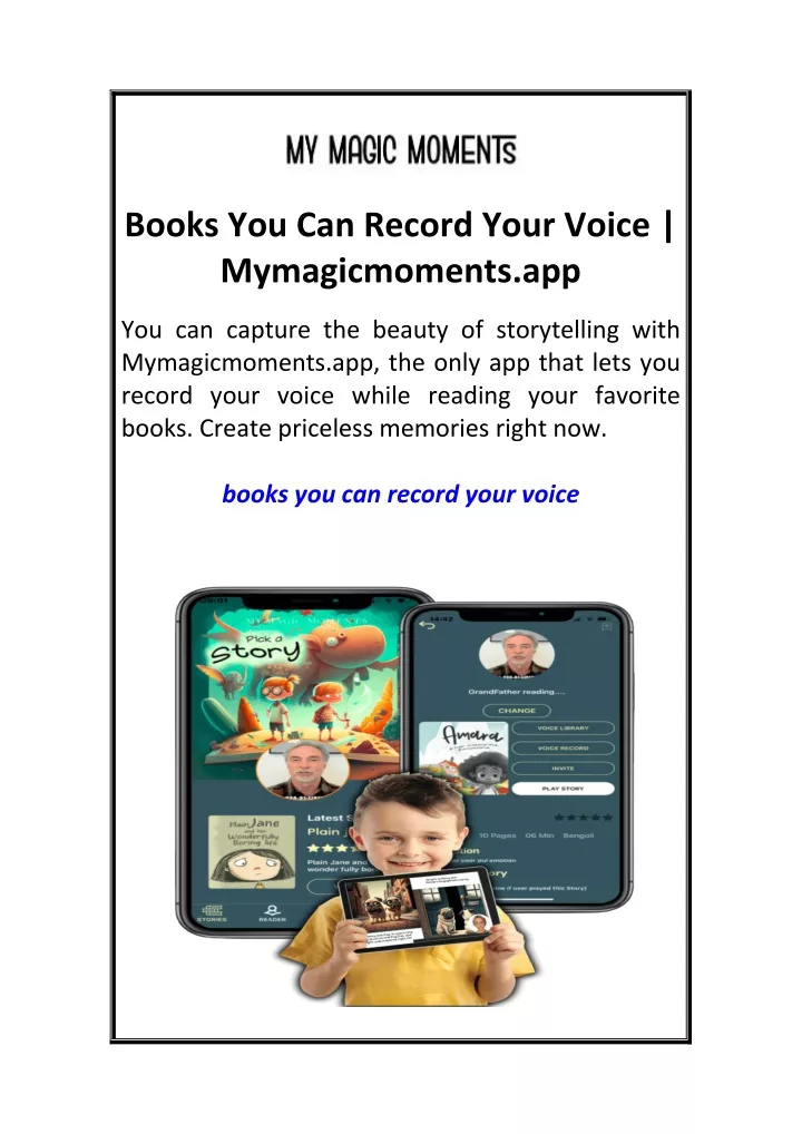 books you can record your voice mymagicmoments app