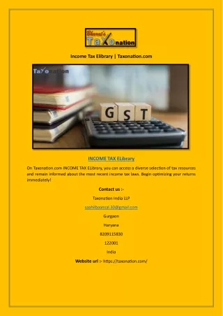 Income Tax Elibrary | Taxonation.com
