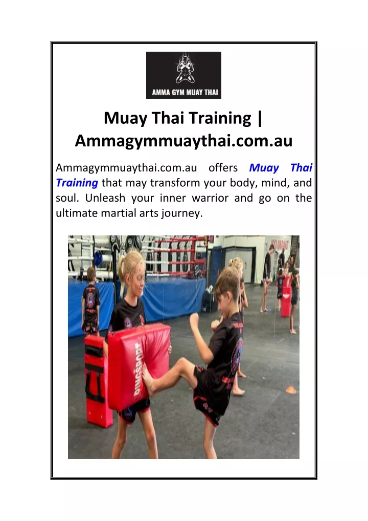 muay thai training ammagymmuaythai com au