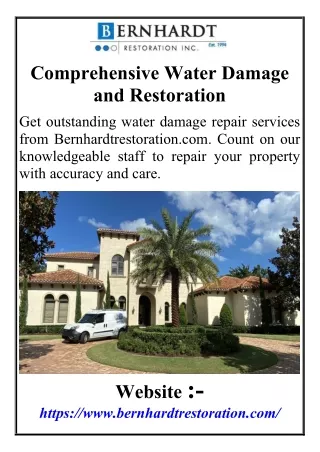 Comprehensive Water Damage and Restoration