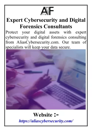 Expert Cybersecurity and Digital Forensics Consultants