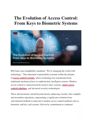 The Evolution of Access Control