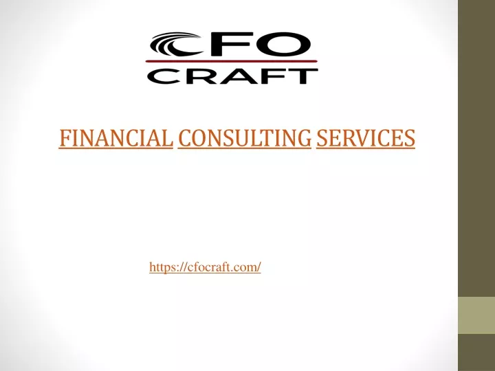 financial consulting services