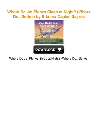 Where Do Jet Planes Sleep at Night? (Where Do...Series) by Brianna Caplan