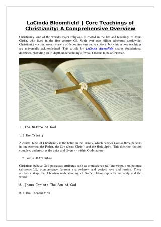 lacinda bloomfield core teachings of christianity