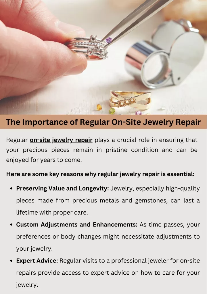 the importance of regular on site jewelry repair