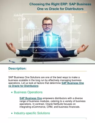 Choosing the Right ERP SAP Business One vs Oracle for Distributors