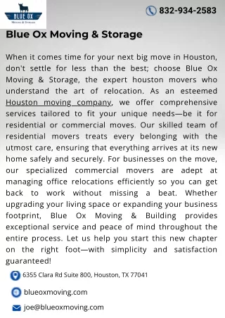 Blue Ox Moving & Storage
