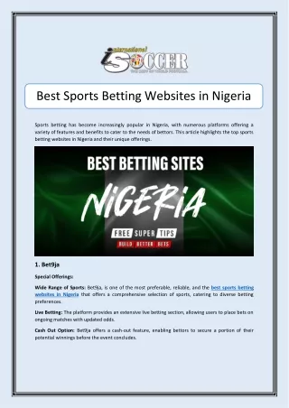 Best Sports Betting Websites in Nigeria