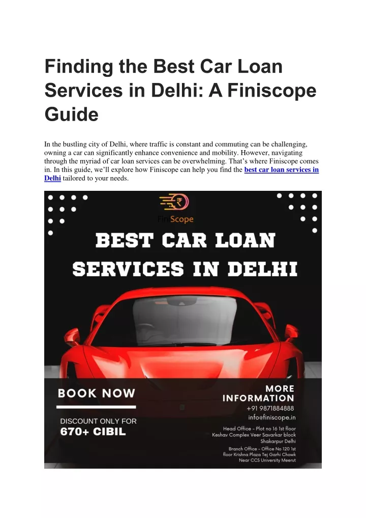 finding the best car loan services in delhi