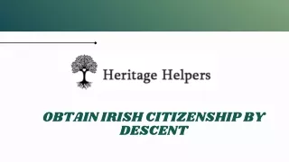 Obtain Irish Citizenship by Descent